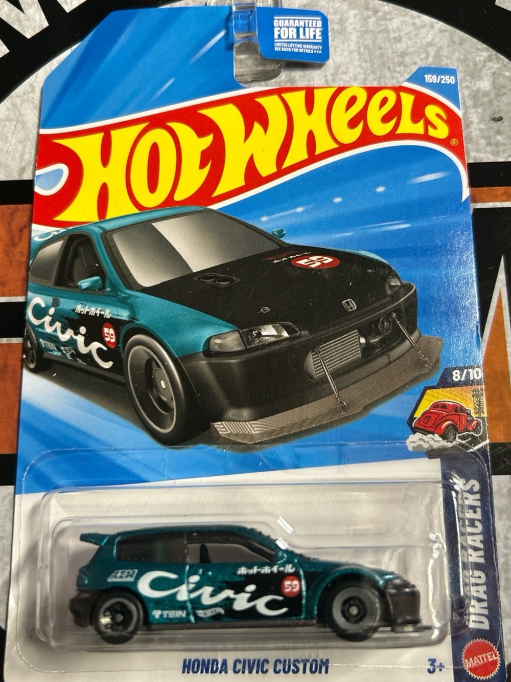 Hot Wheels Honda Civic Custom Toy Car - Teal and Black